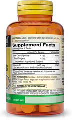 MASON NATURAL Vitamin C 500 mg (Ascorbic Acid) - 100 Orange Chewable Tablets
