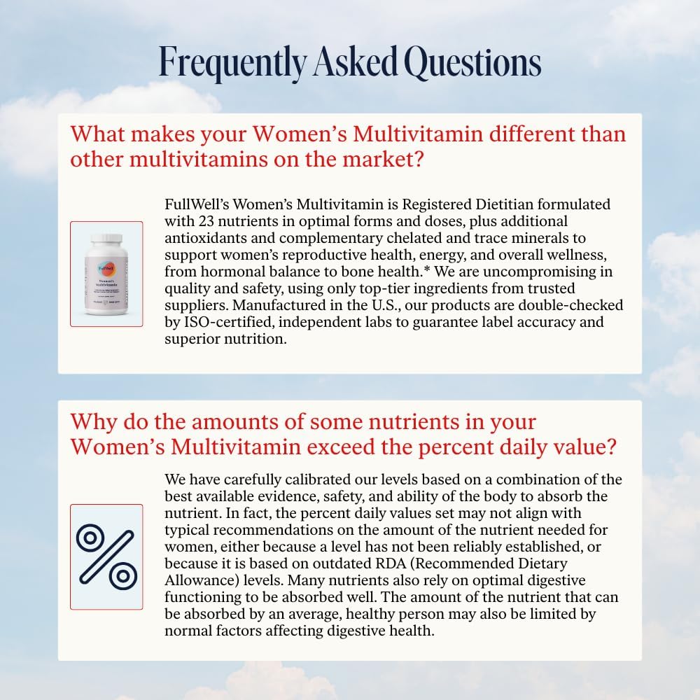 FullWell Multivitamin para Mujeres - Apoyo a la Salud Reproductiva y Equilibrio Hormonal