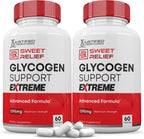 (2 Pack) Sweet Relief Glycogen Support Extreme Pills Advanced Formula 1295MG Zero Artificial Colors Flavoring Preservatives 120 Cápsulas