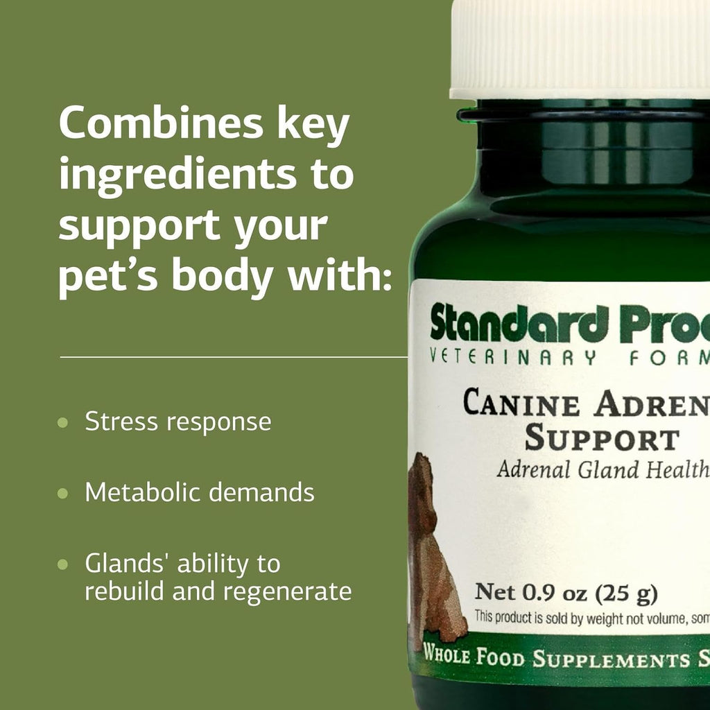 Standard Process Canine Adrenal Support - Suplemento Nutricional para Perros - Polvo para el Apoyo Suprarrenal, Hepático y Renal - 25 g