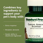 Standard Process Canine Adrenal Support - Suplemento Nutricional para Perros - Polvo para el Apoyo Suprarrenal, Hepático y Renal - 25 g