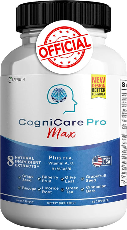 Cognicare Pro Max - Suplemento para el apoyo – Claridad cognitiva mejorada: Ayuda a reducir la sensación de niebla – Image 1