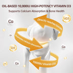 QVQ Vitamina D3 10000 UI + K2 (MK-7) 200 mcg, 300 Cápsulas blandas con aceite de coco virgen
