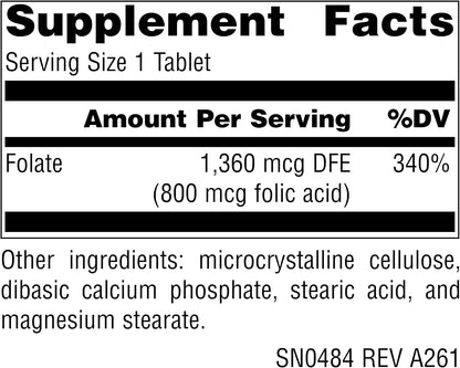 Source Naturals Ácido Fólico 800 mcg - 500 – Contribuye a la formación normal de las células sanguíneas: El ácido – Image 2