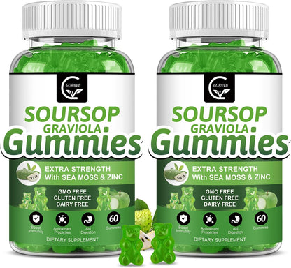 Gomitas de Graviola Soursop - 2200mg – Extracto de hojas de soursop (graviola): utilizado tradicionalmente en la – Image 1