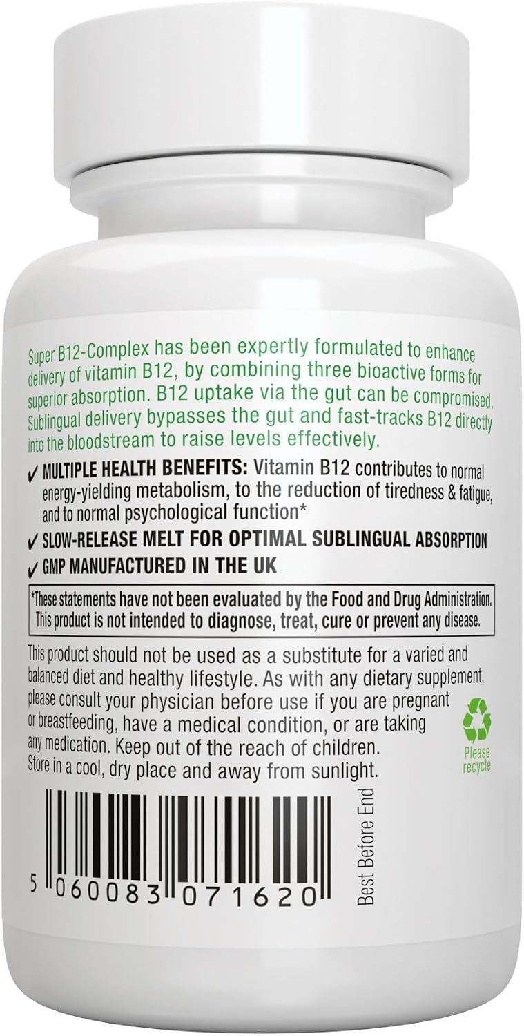 Igennus Sublingual Vitamin B12 Complex 1000mcg – Complejo de Vitamina B12 Bioactivo