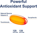 Carlson - E-Gems Elite, 400 UI (268 mg) Vitamina E con Tocoferoles y Tocotrienoles, 120 Perlas Blandas