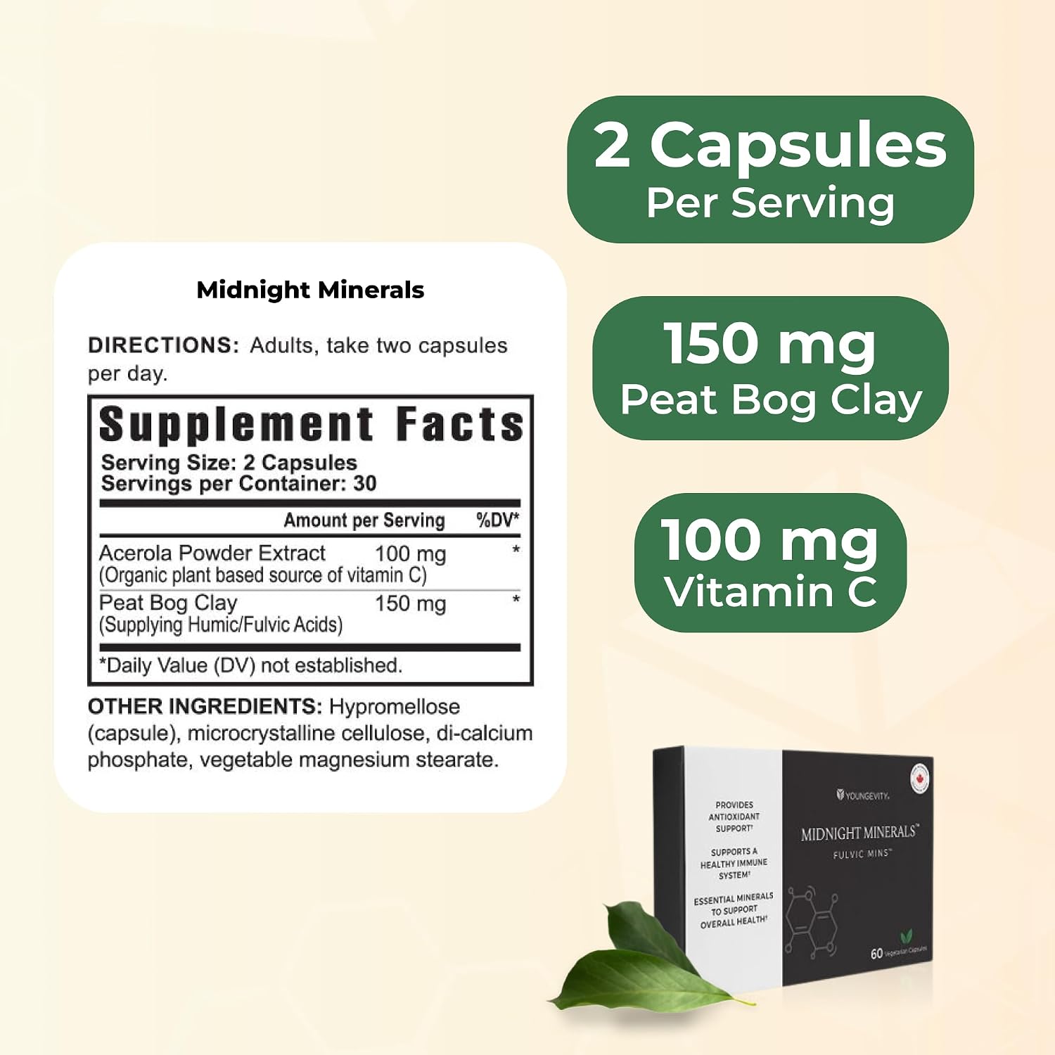 Youngevity Midnight Minerals Fulvic Mins 60 Cápsulas