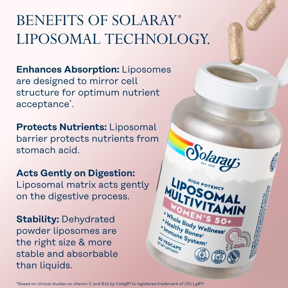 SOLARAY Liposomal Multivitamin for Women 50 Plus - 60 Cápsulas Veganas