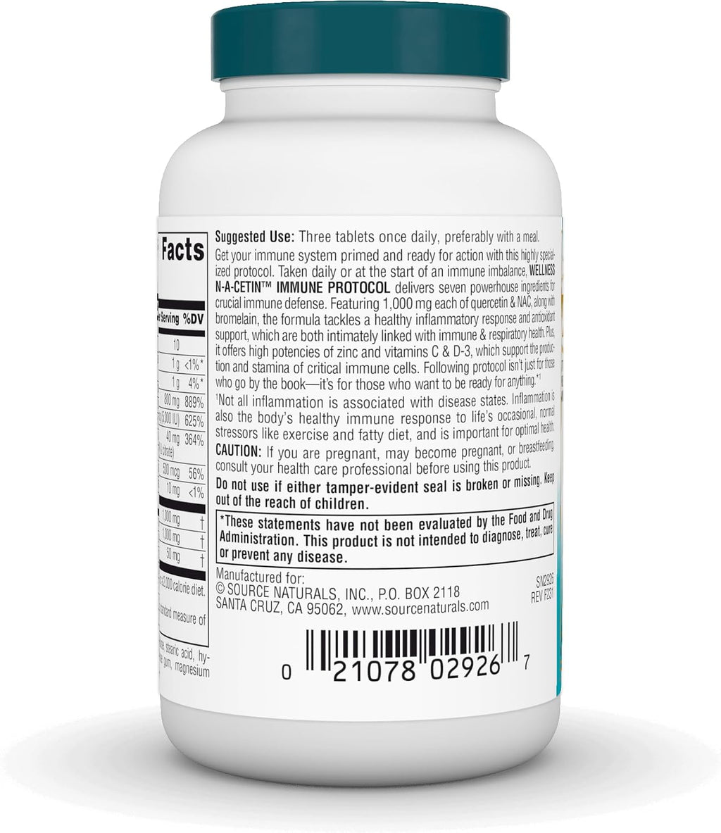 Source Naturals Wellness N-A-Cetin Immune Protocol - 30 Comprimidos