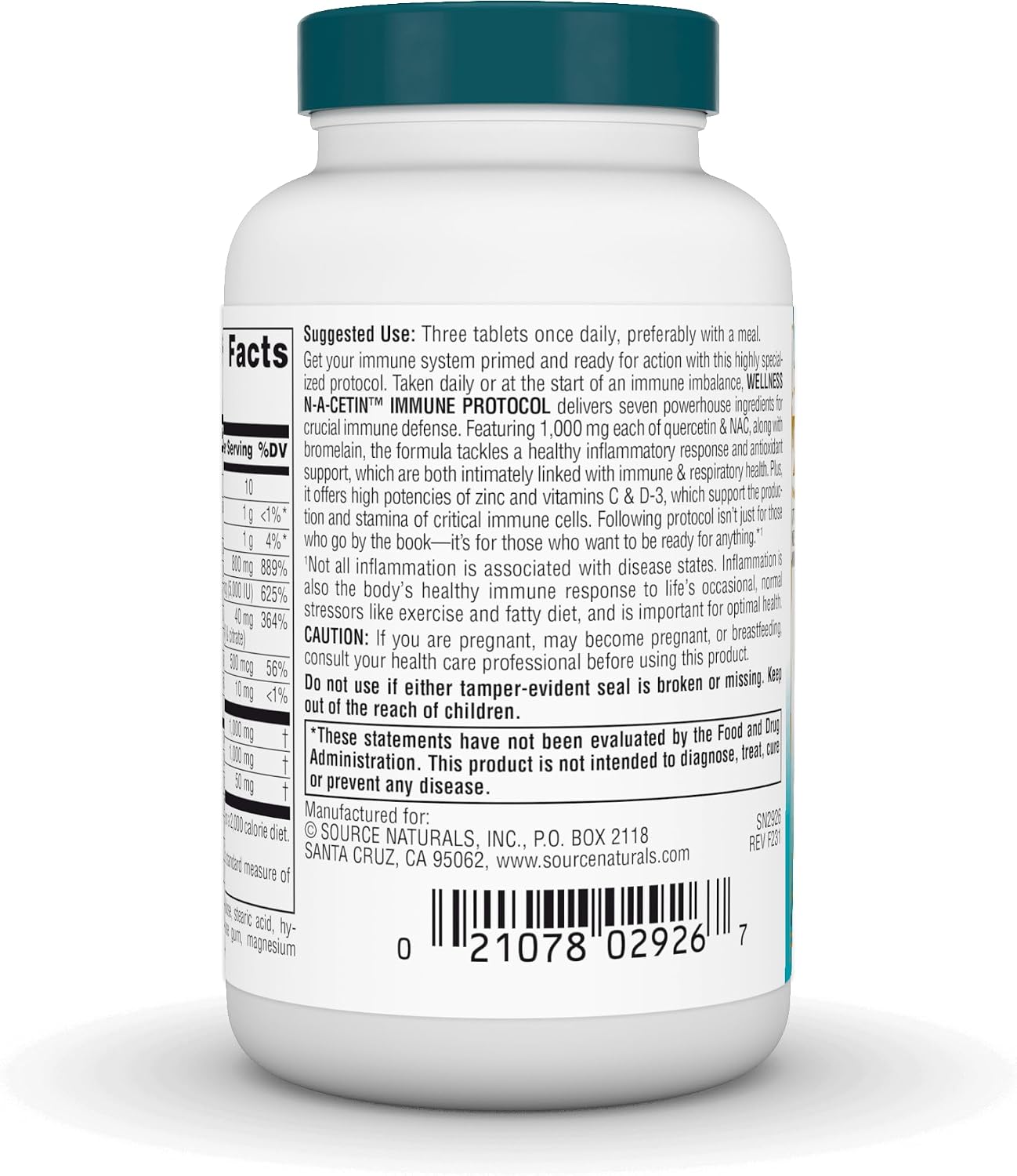 Source Naturals Wellness N-A-Cetin Immune Protocol - 30 Comprimidos