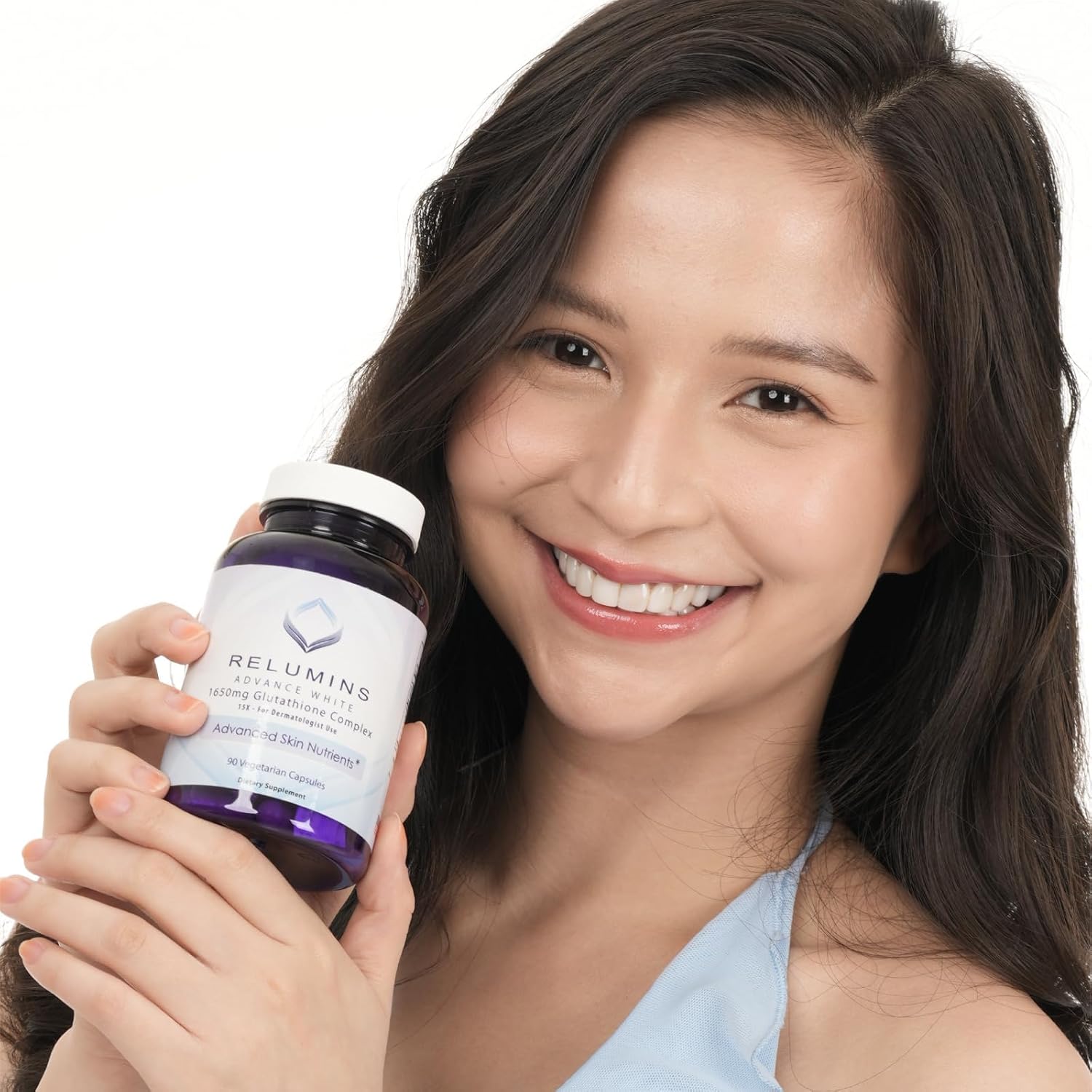 Relumins Complejo de L-Glutión 1650mg con Ácido Hialurónico, Alfa Lipoico, Escaramujo, Vitamina E y Riboflavina - 90 Cápsulas