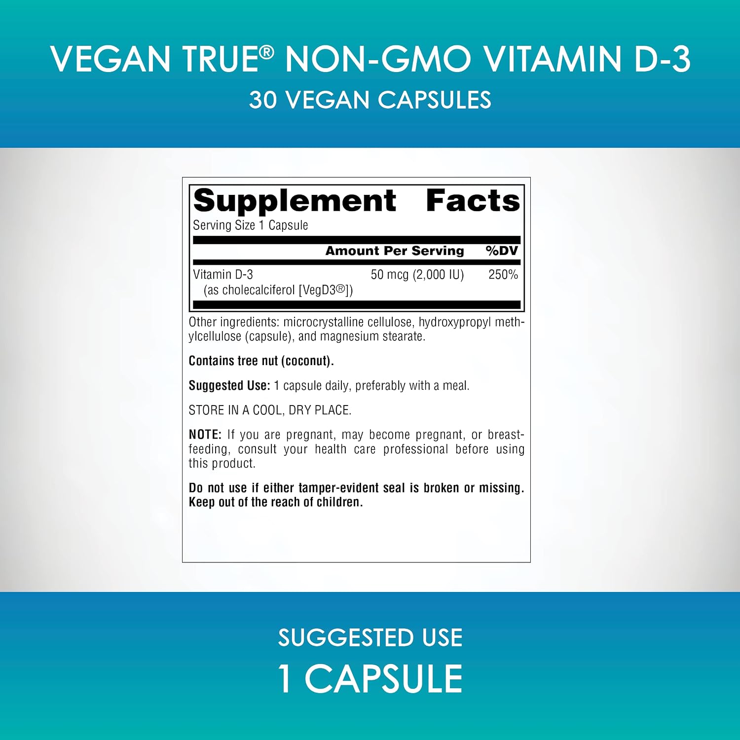 Source Naturals Vegan True Vitamina D3 2000 UI - 30 Cápsulas