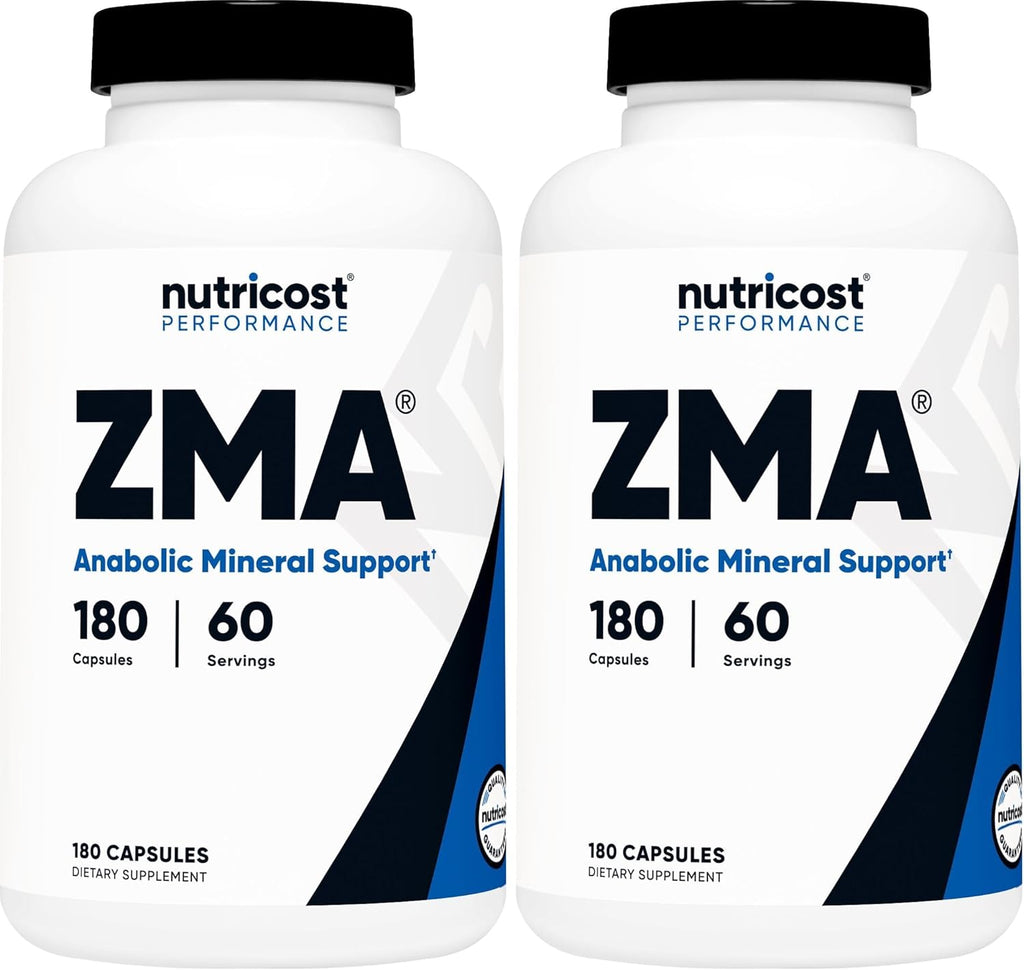 Nutricost ZMA 180 Capsules - Gluten-Free and Non-GMO ZMA Supplement