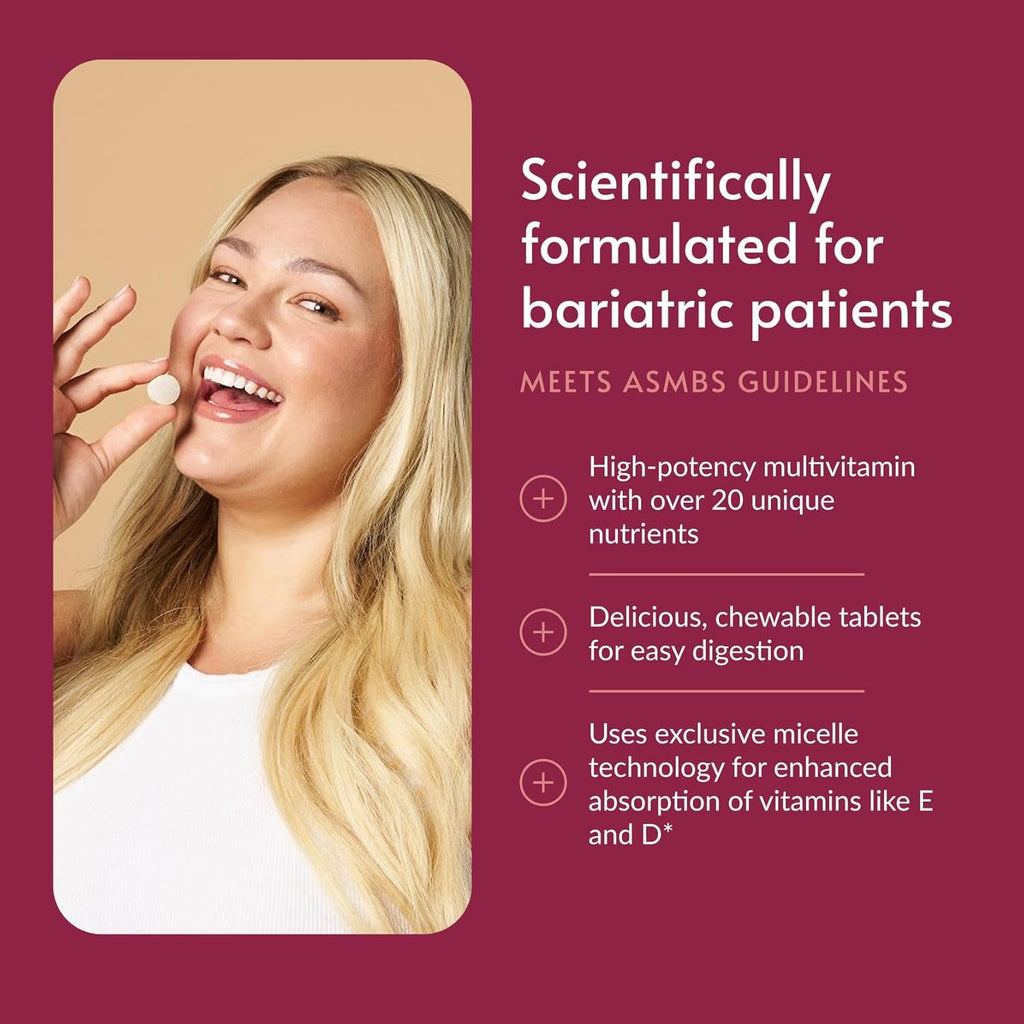 Bariatric Advantage Multivitamínico Masticable Advanced Multi EA con Hierro - Sabor Fresa - 60 Comprimidos