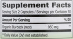 Nature's Way Burdock Root, 950 mg per serving, 100 Vegan Capsules
