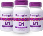 BariMelts Vitamina B1 - 90 Comprimidos de Disolución Rápida (Suministro para 3 Meses) - Sin Azúcar, Sabor Natural a Bayas