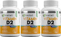 HAYAT Vitamins Vitamina D2 Natural Vegana 2400 UI, Certificada Halal (Paquete de 3)