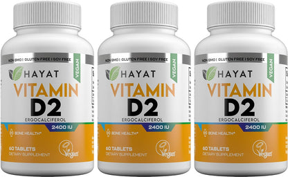 HAYAT Vitamins Vitamina D2 Natural Vegana – Absorción de calcio y fósforo: La vitamina D contribuye a la absorción – Image 1