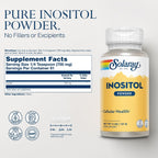 SOLARAY Inositol Puro en Polvo - 700 mg por dosis - 163 porciones - 113 g