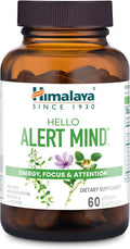 Himalaya Hello Alert Mind - Suplemento para Energía y Enfoque con L-Teanina, Ashwagandha, Bacopa, Vitamina B6 y B12 - 60 Cápsulas Veganas