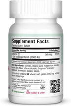 Maxi Health Vitamina D3 2000 IU Masticable - Sabor a Chicle Natural - 200 Comprimidos