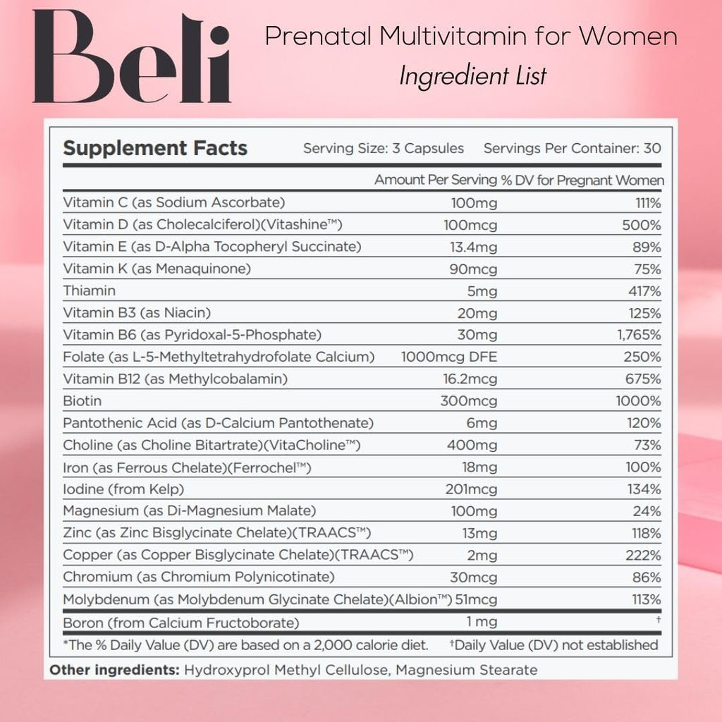 Beli Bundle para Parejas - Multivitamínico Prenatal de Preconcepción para Fertilidad, Apoyo a la Salud y Cantidad de Espermatozoides para Hombres, Apoya la Calidad del Óvulo y la Fertilidad para Mujeres, 150 Cápsulas 30 Días de Suministro