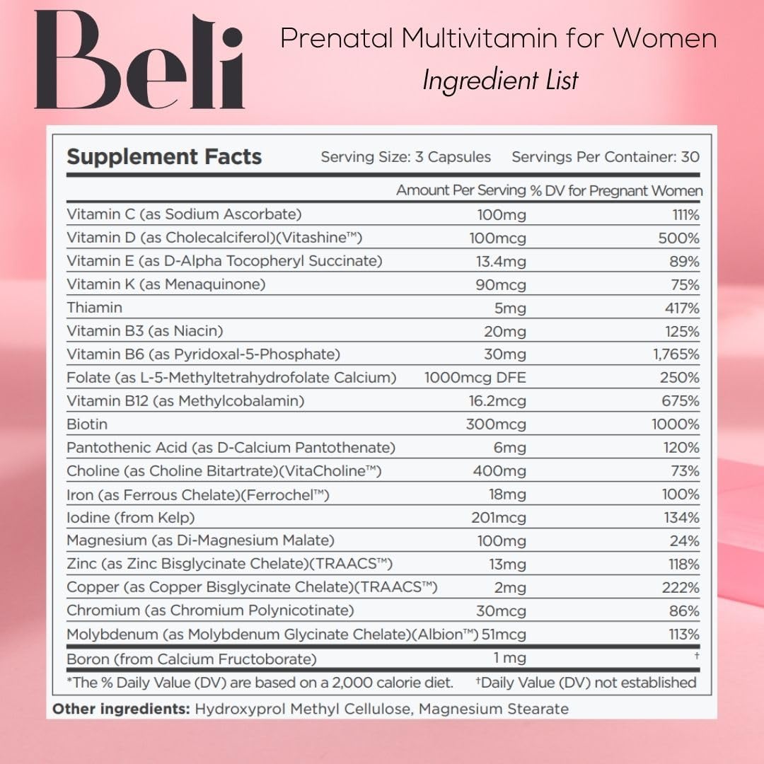 Beli Bundle para Parejas - Multivitamínico Prenatal de Preconcepción para Fertilidad, Apoyo a la Salud y Cantidad de Espermatozoides para Hombres, Apoya la Calidad del Óvulo y la Fertilidad para Mujeres, 150 Cápsulas 30 Días de Suministro