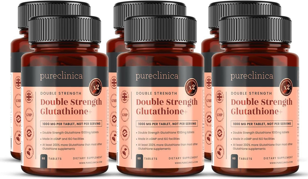 pureclinica Glutathione 1000 mg – 120 Tablets (2 x 60) with Vitamin C and Alpha Lipoic Acid