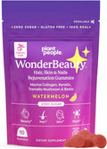 Plant People WonderBeauty Gominolas Rejuvenecedoras para Piel, Cabello y Uñas con Seta Tremella, Colágeno, Queratina y Biotina – Sabor Sandía, 10 Gominolas