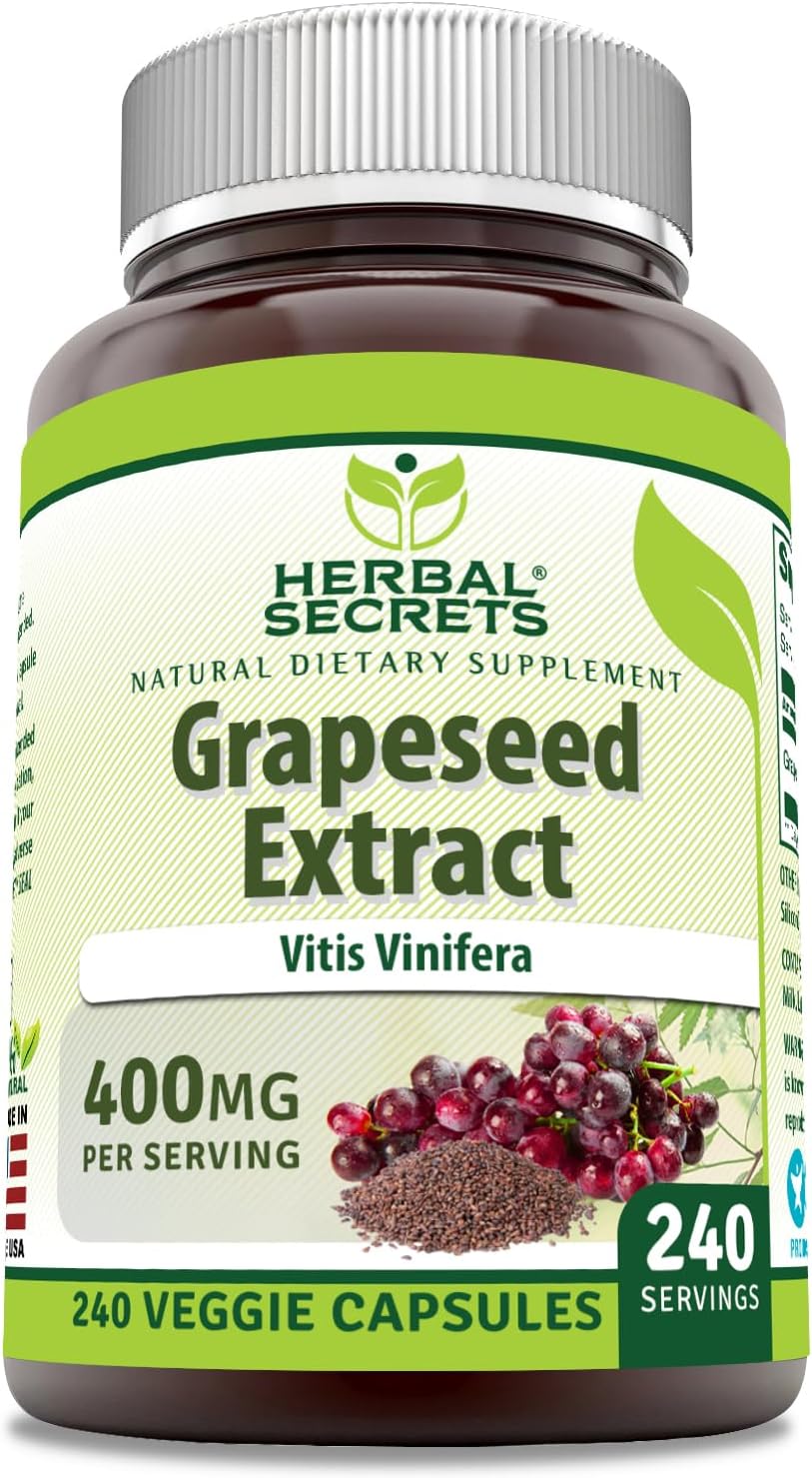 Herbal Secrets Extracto de Semilla de Uva 400 mg - 120 Cápsulas Vegetales (Pack de 2)