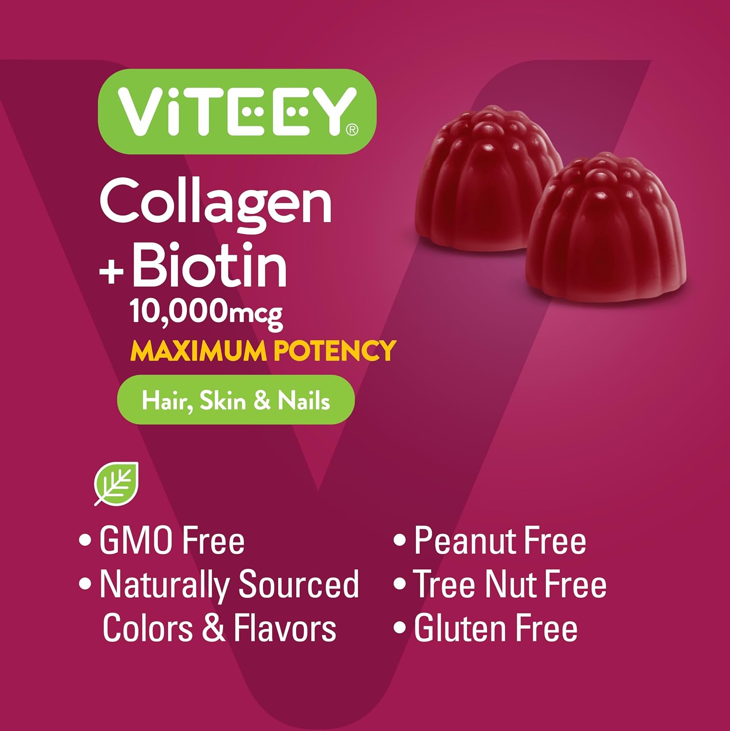 Viteey Gomitas de Colágeno con Biotina - 60 Unidades