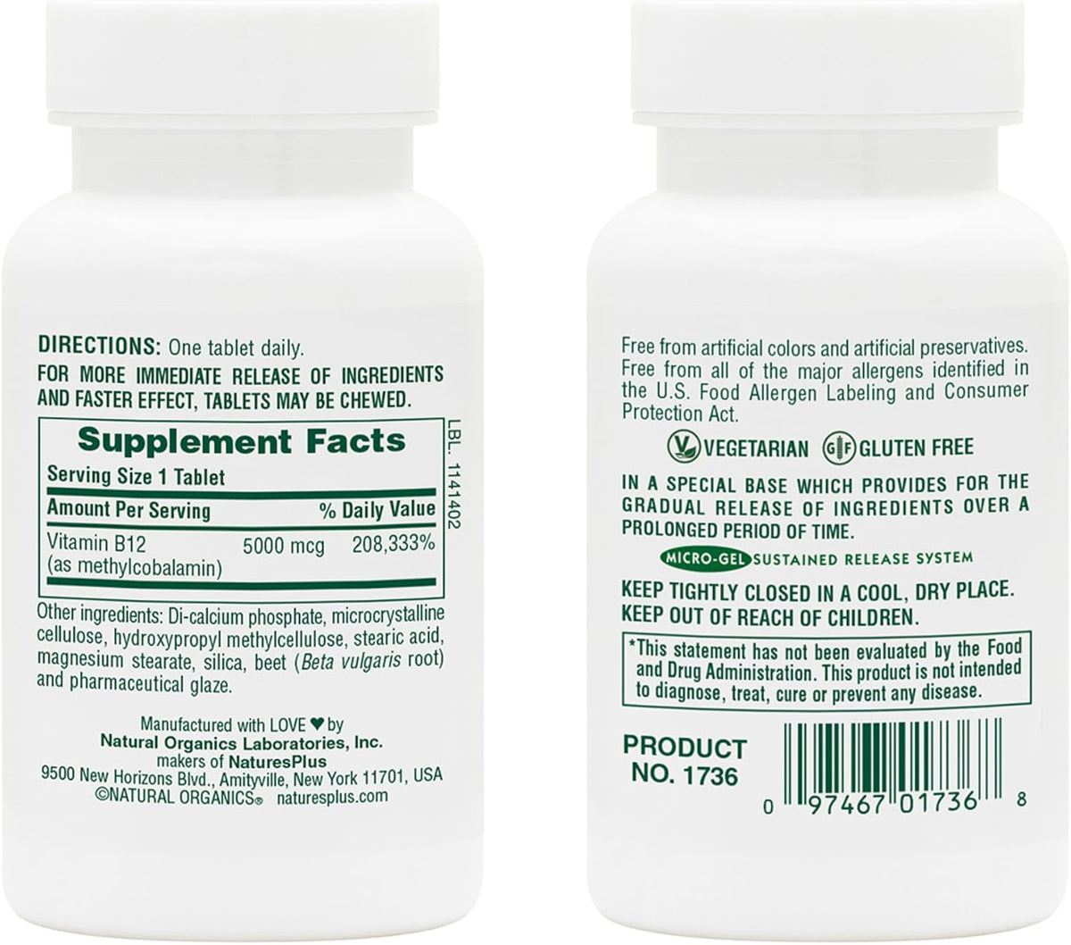 NaturesPlus Shot-O-B12 5000 mcg - 60 – Funcionamiento normal del sistema inmunitario: Refuerza las defensas – Image 2