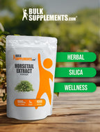 BulkSupplements Extracto de Cola de Caballo en Polvo - Suplemento de Silicio, Sin Gluten, 1000 mg por Porción, 5 kg (11 lb) (Paquete de 5)