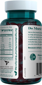 NEURIVA Plus Gomitas para Memoria y Concentración con Neurofactor, Fosfatidilserina, Vitaminas B6 y B12 - 50 Gomitas Sabor Fresa