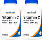 Nutricost Vitamina C 500mg, 240 Cápsulas – Vegetariano, Sin Gluten y No-GMO
