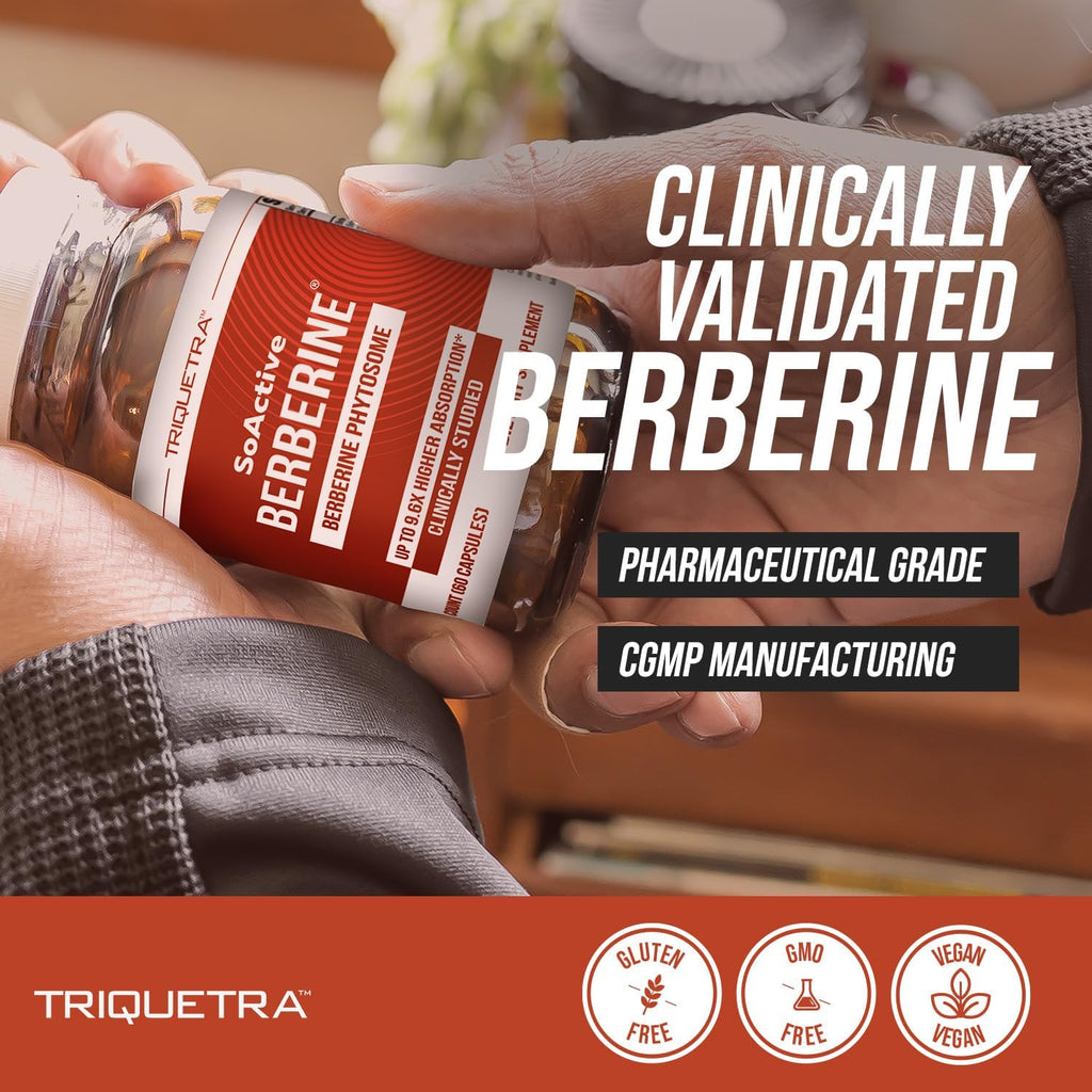 SoActive Berberine 550mg: 9.6X Mayor Absorción, Fitosoma Optimizado