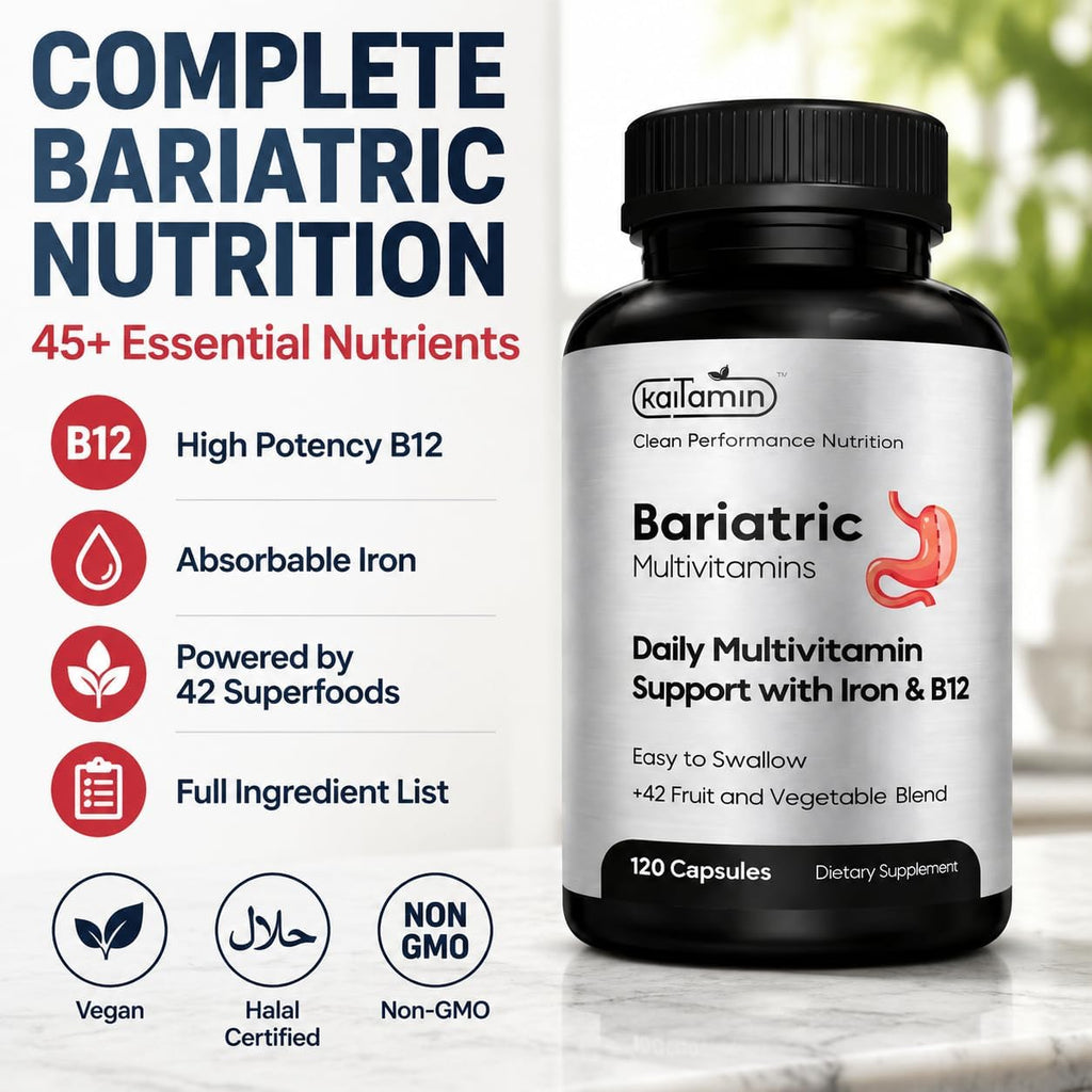 Kaitamin Multivitamínico Bariátrico con Hierro – 120 Cápsulas Líquidas (60 Días)