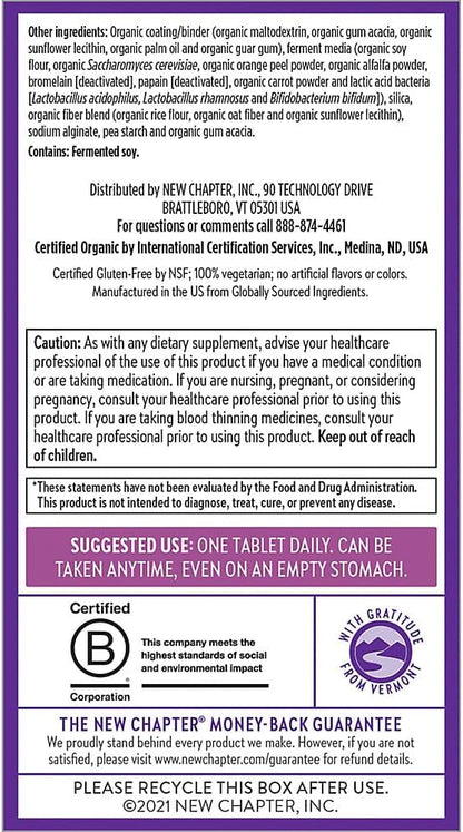 New Chapter Multivitamínico Every Woman's One Daily 40+, Fermentado con Probióticos, 24 Comprimidos – Image 4