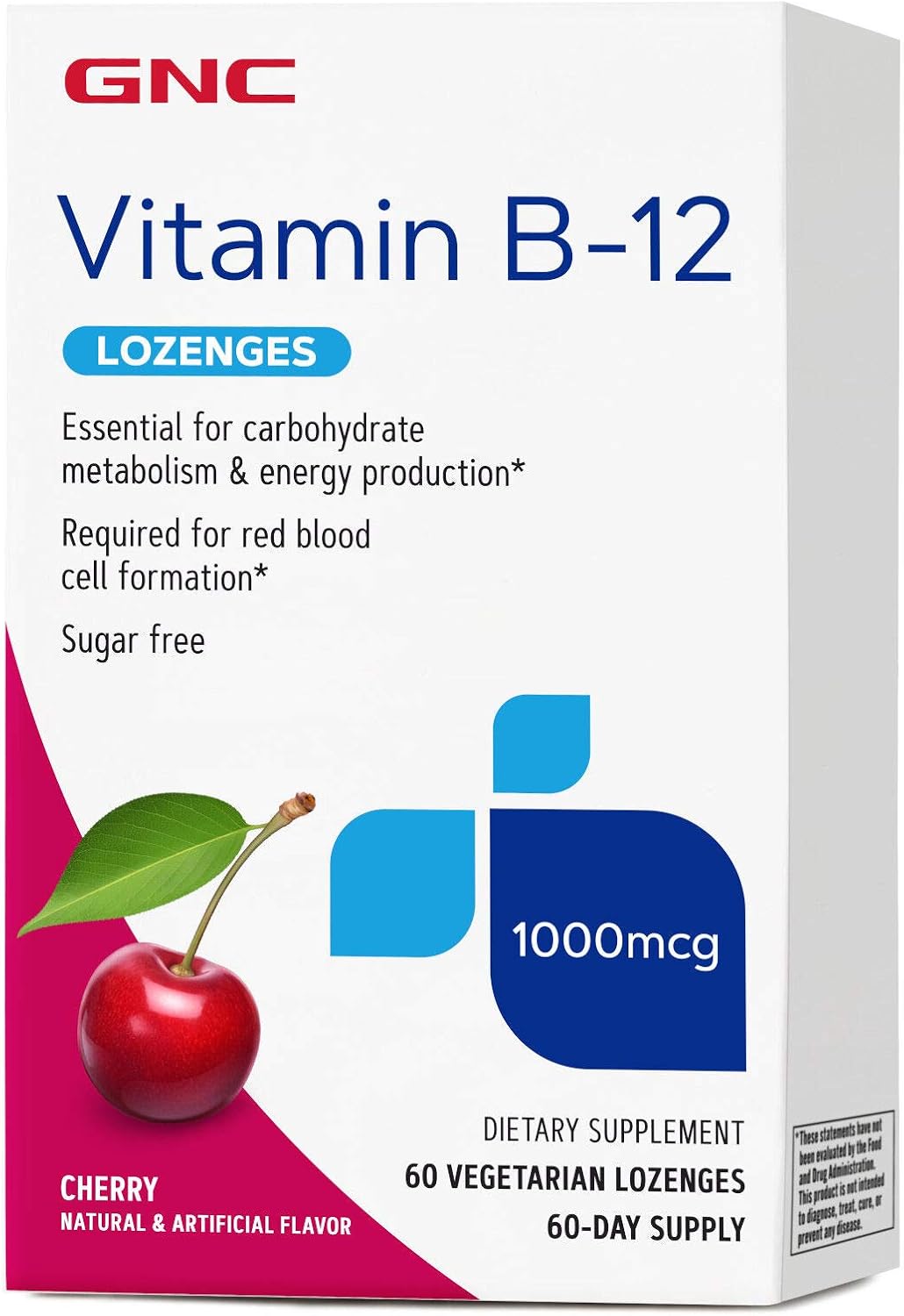 GNC Vitamina B-12 1000 mcg, Sabor Cherry, 120 Pastillas