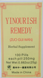 Yinourish Remedy (Zuo Gui Wan) 100 píldoras, 250 mg por píldora