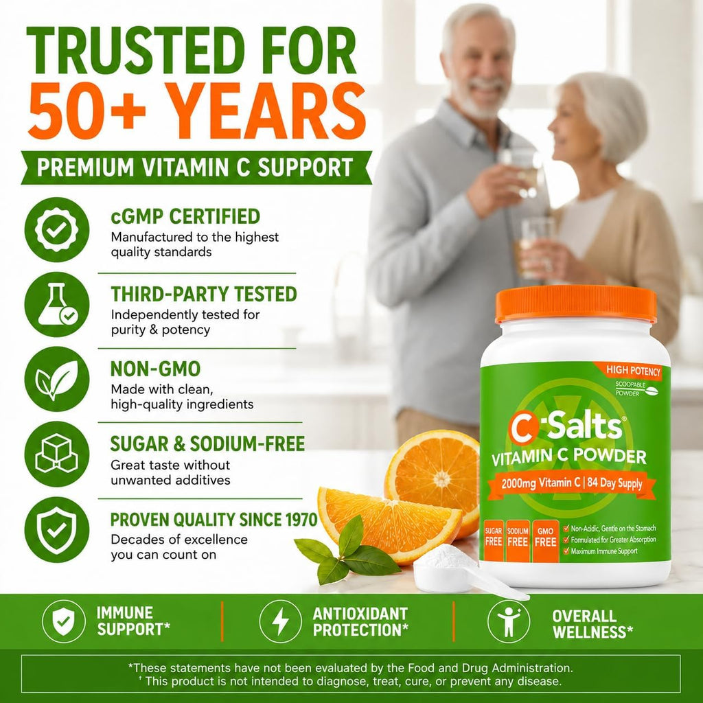 C-Salts Vitamina C en Polvo Bufferizada - 26 oz (735 g) - 272 Porciones