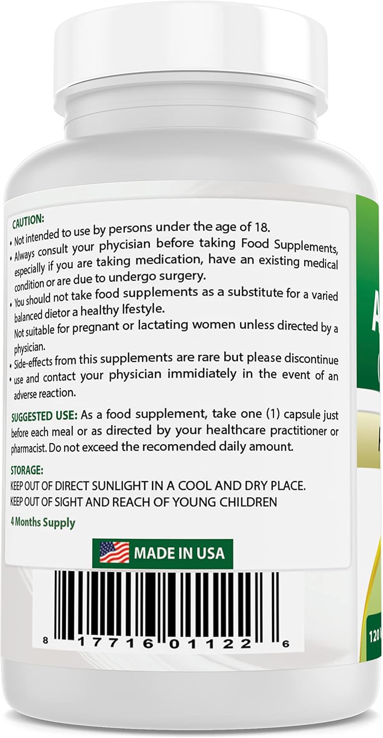 Best Naturals Ashwagandha Cápsulas 500 mg para Relajación y Estrés, 120 Unidades