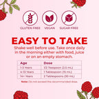 MaryRuth's Multivitamínico Líquido para Mujeres, Hombres y Niños - Sabor Frambuesa - 15 Dosis