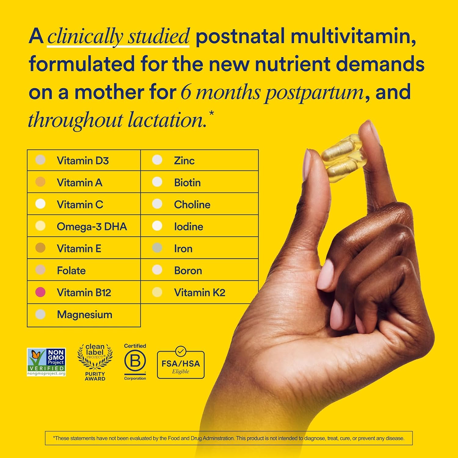 Ritual Multivitamínico Postnatal para Mujeres - 60 Cápsulas - 30 Dosis - Sabor Cítrico