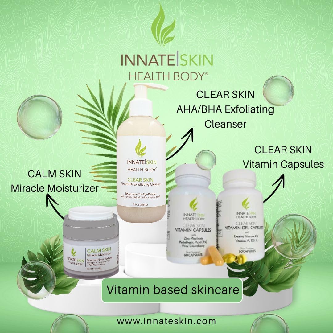 Innate Skin Cápsulas de Aceite de Onagra y Vitaminas A, D3 y E para el Acné - 60 Cápsulas Blandas