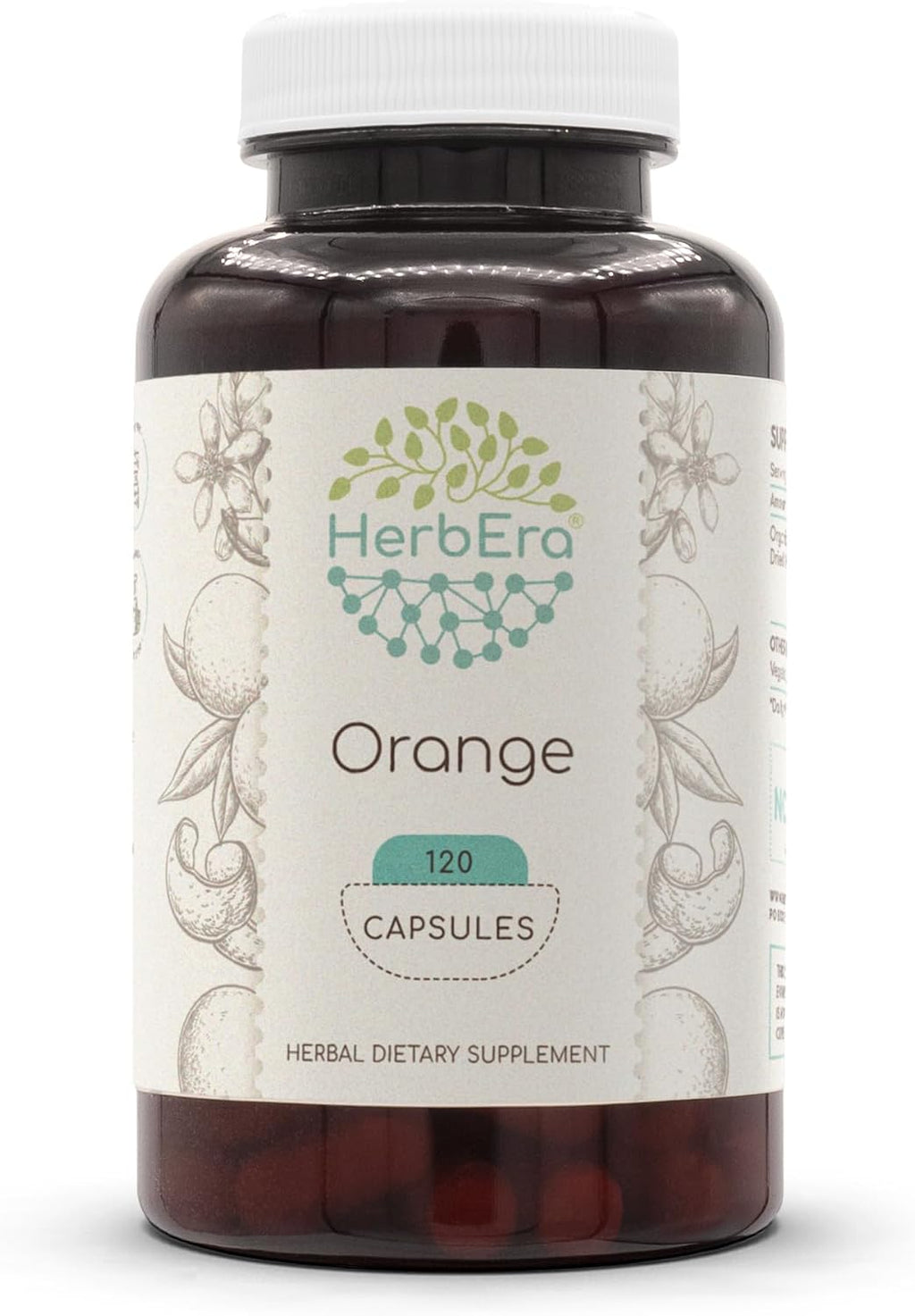 HerbEra Naranja (Citrus Sinensis) Cáscara Seca 120 Cápsulas, 500 mg