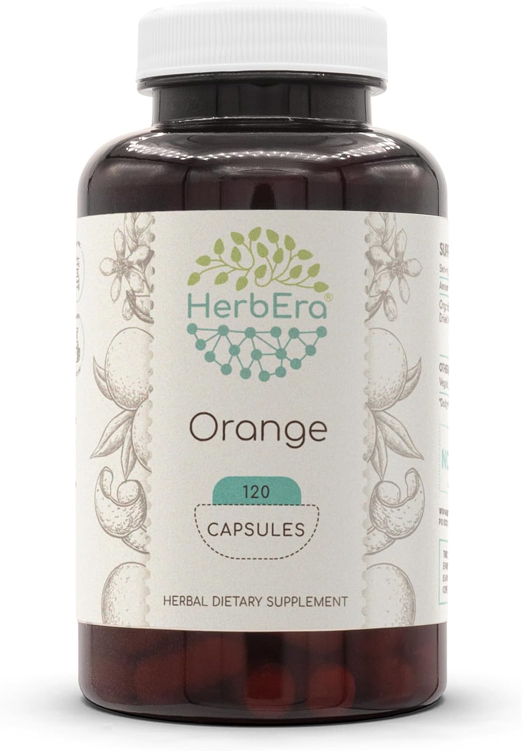 HerbEra Naranja (Citrus Sinensis) Cáscara Seca 120 Cápsulas, 500 mg