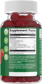YUM-V'S Vitamin B6 Gominolas 100mg - 60 Gominolas Sabor Fresa