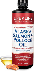 Aceite de Salmón y Abadejo de Alaska Salvaje - Suplemento de Omega 3 para Perros y Gatos, 768 ml